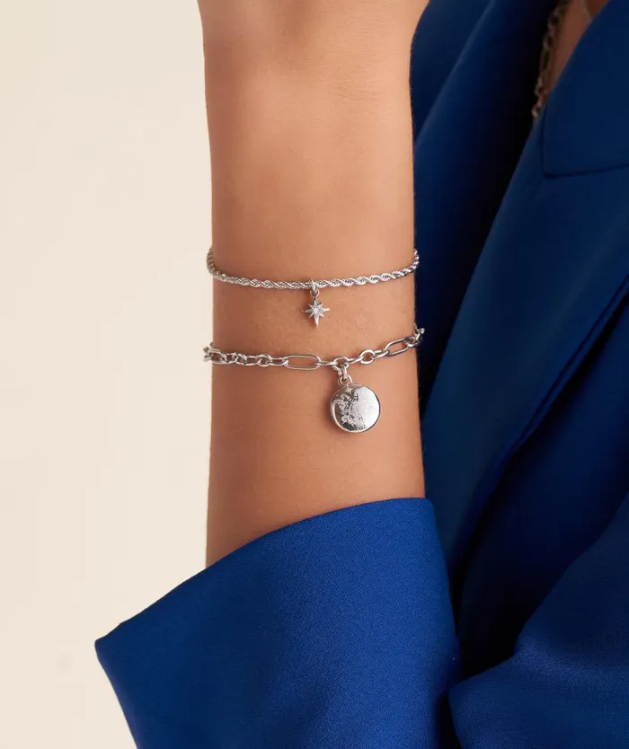 Bracelets Women Olivia Burton Ever Stacked Silver Tone MultiChain Bracelet