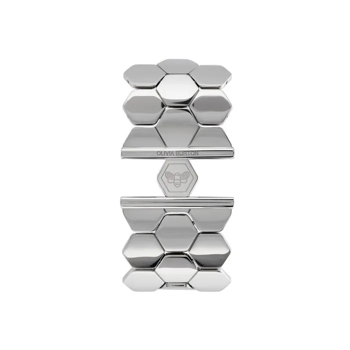 Bracelets Women Olivia Burton Honeycomb Silver Tone Cuff Bracelet