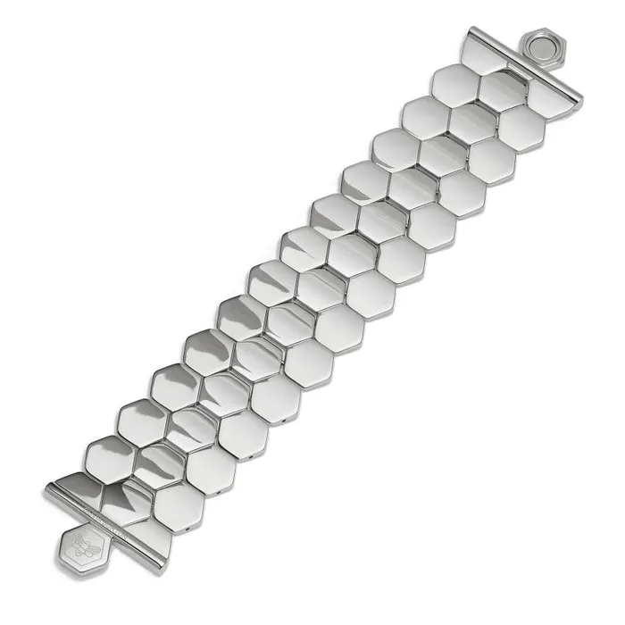 Bracelets Women Olivia Burton Honeycomb Silver Tone Cuff Bracelet