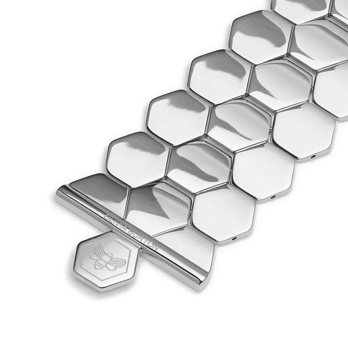 Bracelets Women Olivia Burton Honeycomb Silver Tone Cuff Bracelet