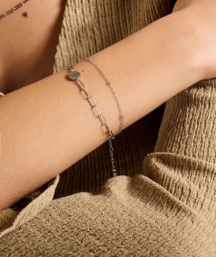 Bracelets Women Olivia Burton Illusion Silver Stacking Bracelet