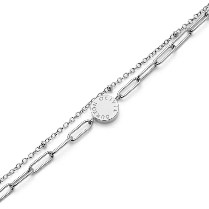 Bracelets Women Olivia Burton Illusion Silver Stacking Bracelet