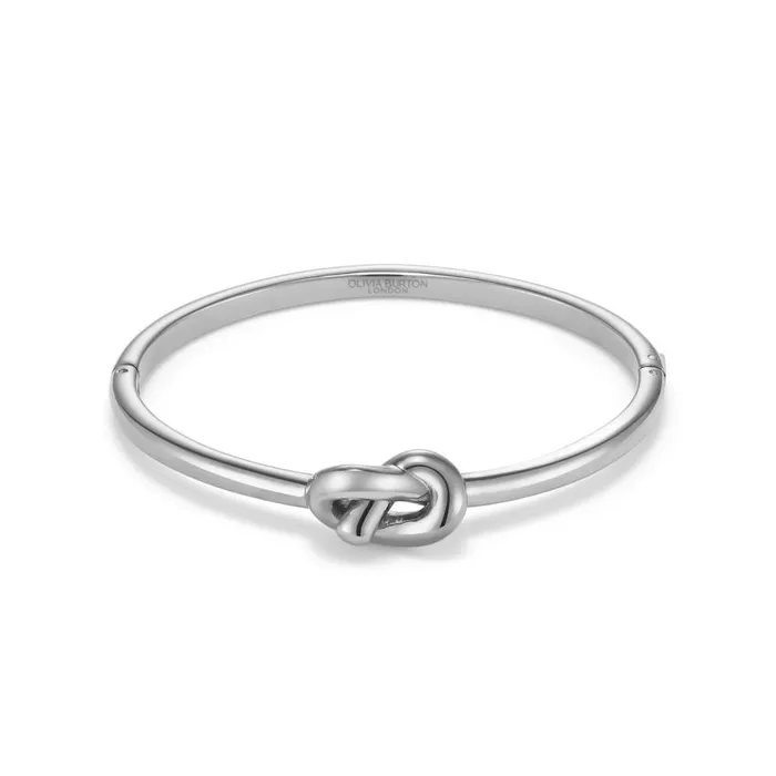 Bracelets Women Olivia Burton Lovers Knot Silver Tone Bangle