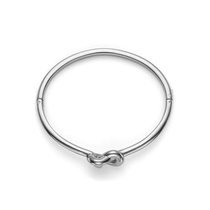 Bracelets Women Olivia Burton Lovers Knot Silver Tone Bangle