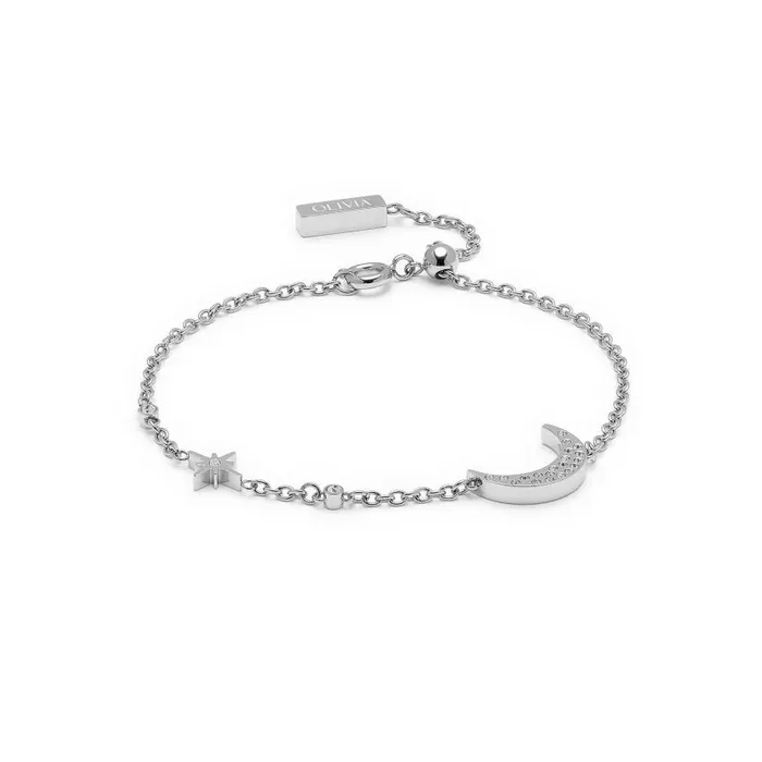 Bracelets Women Olivia Burton North Star and Moon Silver Bracelet
