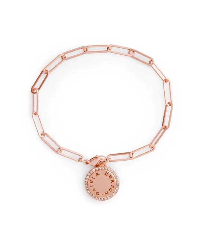 Bracelets Women Olivia Burton Rose Gold Disc Bracelet