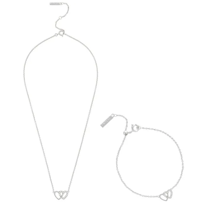 Bracelets Women Olivia Burton Silver Heart Bracelet and Necklace Gift Set
