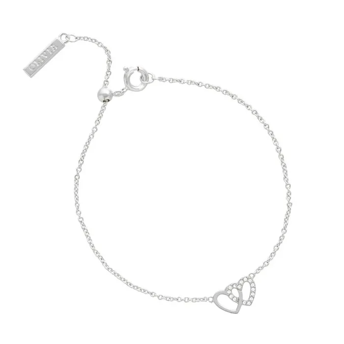 Bracelets Women Olivia Burton Silver Heart Bracelet and Necklace Gift Set