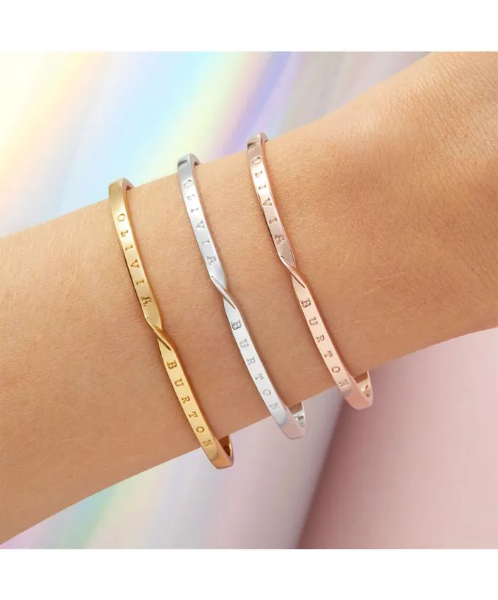 Bracelets Women Olivia Burton Silver Twist Bangle Bracelets Women Olivia Burton Silver Twist Bangle
