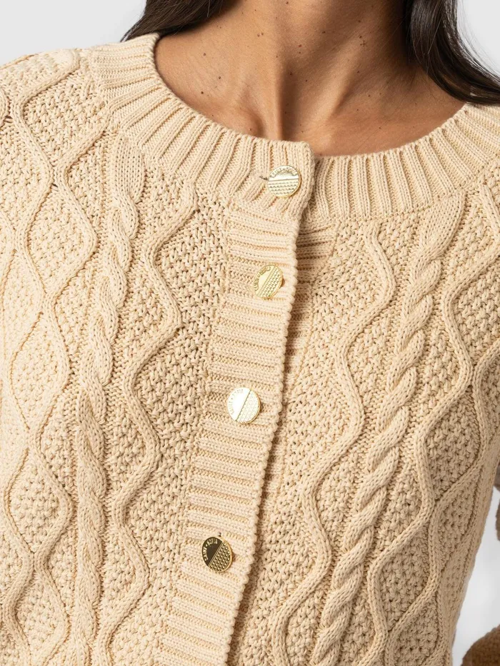 Bronte Cable Cardigan 8211 Yellow Yellow Women Saint And Sofia Knitwear