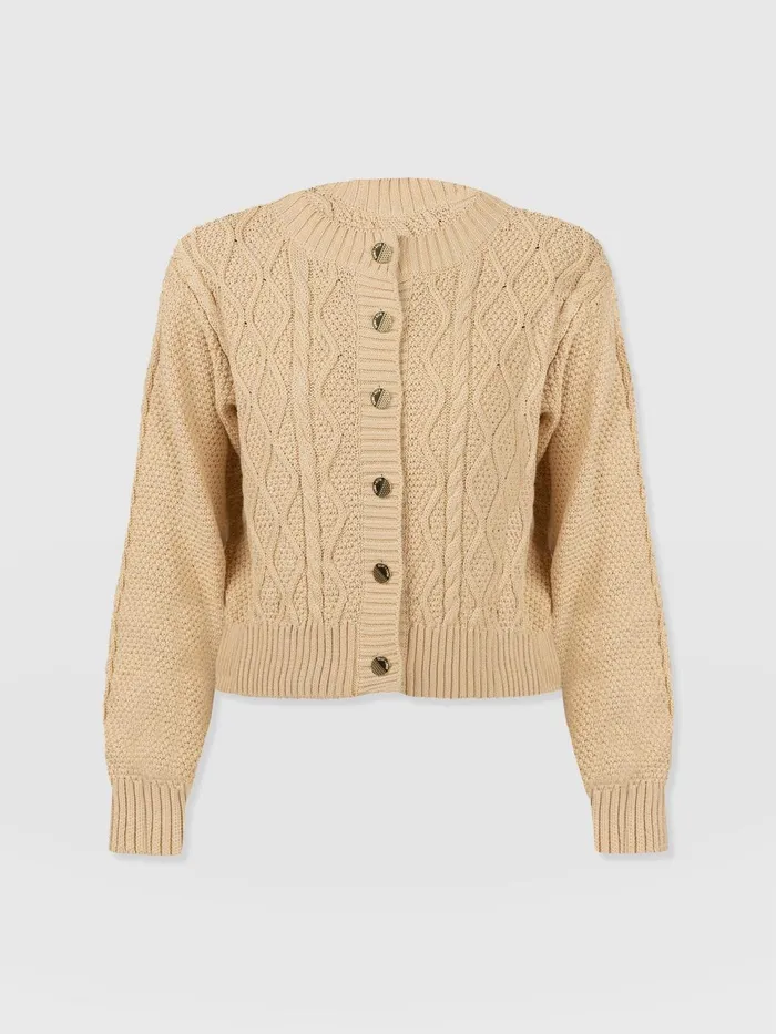 Bronte Cable Cardigan 8211 Yellow Yellow Women Saint And Sofia Knitwear