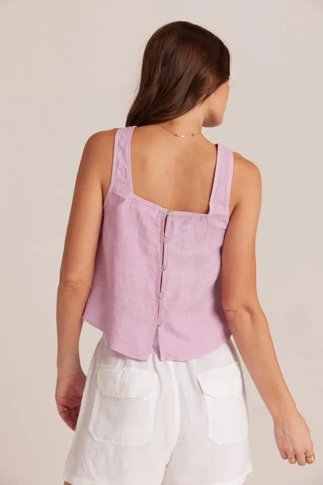 Button Back Linen Tank 8211 Light Orchid Women Bella Dahl Sleeveless Button Back Linen Tank 8211 Light Orchid Women Bella Dahl Sleeveless
