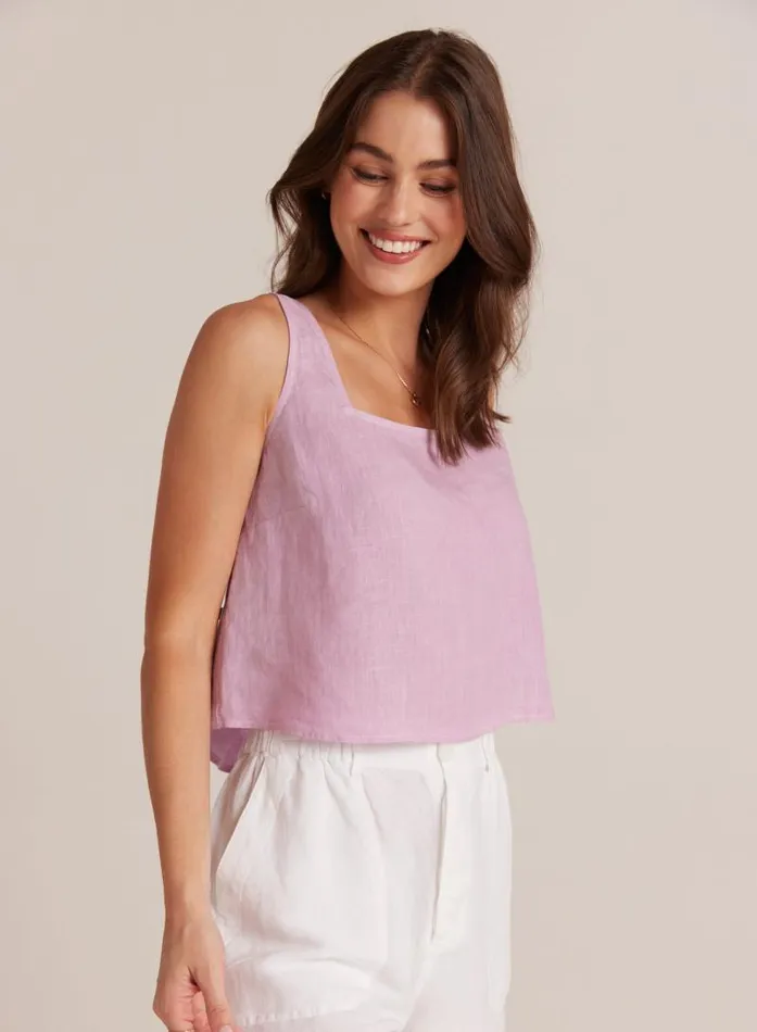 Button Back Linen Tank 8211 Light Orchid Women Bella Dahl Sleeveless Button Back Linen Tank 8211 Light Orchid Women Bella Dahl Sleeveless