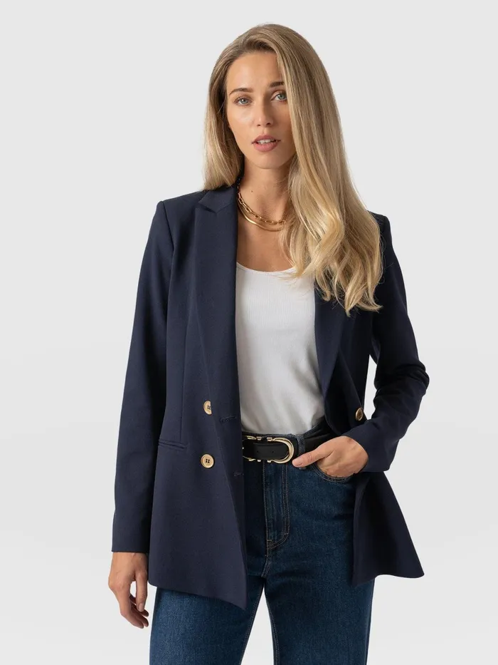 Cambridge Blazer 8211 Navy Crepe Navy Crepe Women Saint And Sofia Blazers