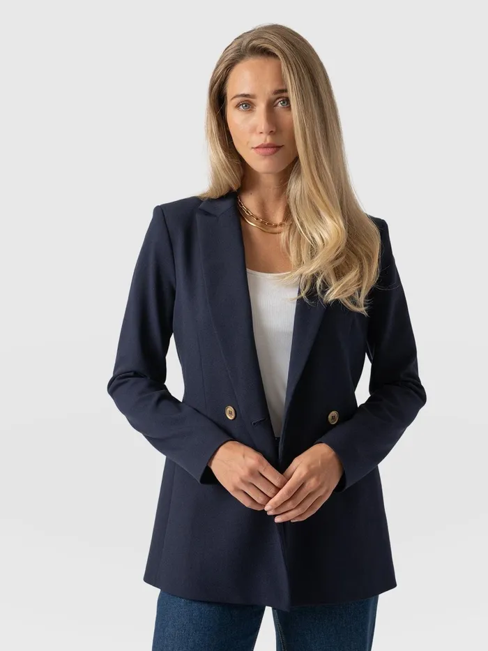 Cambridge Blazer 8211 Navy Crepe Navy Crepe Women Saint And Sofia Blazers