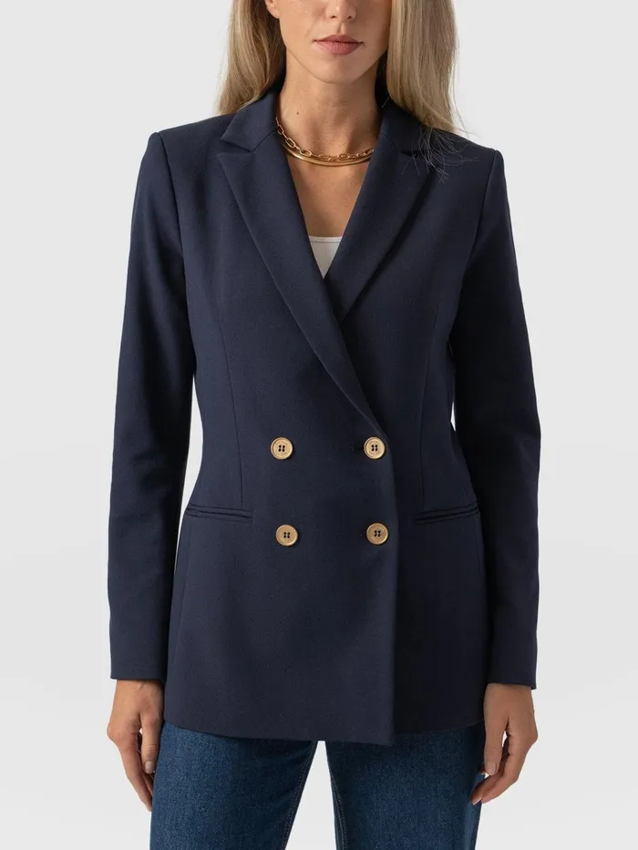 Cambridge Blazer 8211 Navy Crepe Navy Crepe Women Saint And Sofia Blazers