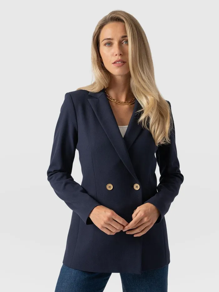 Cambridge Blazer 8211 Navy Crepe Navy Crepe Women Saint And Sofia Blazers