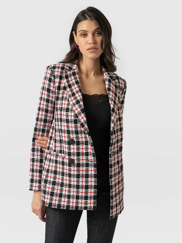 Cambridge Blazer 8211 Red Boucl Red Boucl Women Saint And Sofia Blazers