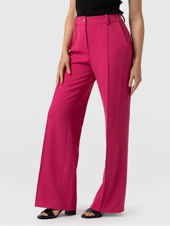 Cambridge Tailored Wide Leg Pant 8211 Hot Pink Hot Pink Women Saint And Sofia Pants