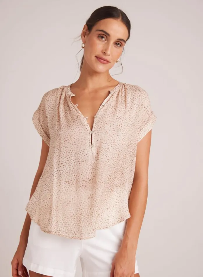 Cap Sleeve Pullover 8211 Salvador Sand Print Women Bella Dahl Short Sleeve