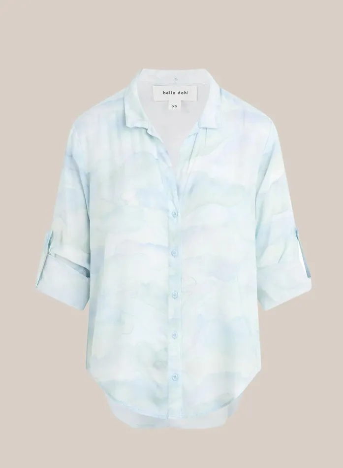 Capri Button Down Shirt 8211 Waves Camo Print Women Bella Dahl Button Down