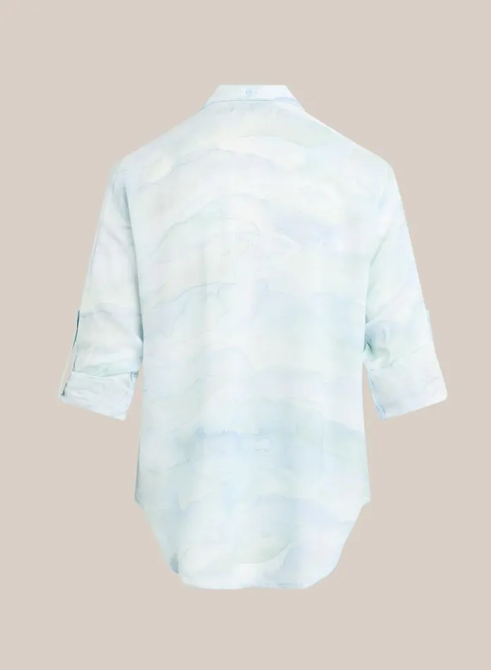 Capri Button Down Shirt 8211 Waves Camo Print Women Bella Dahl Button Down Capri Button Down Shirt 8211 Waves Camo Print Women Bella Dahl Button Down