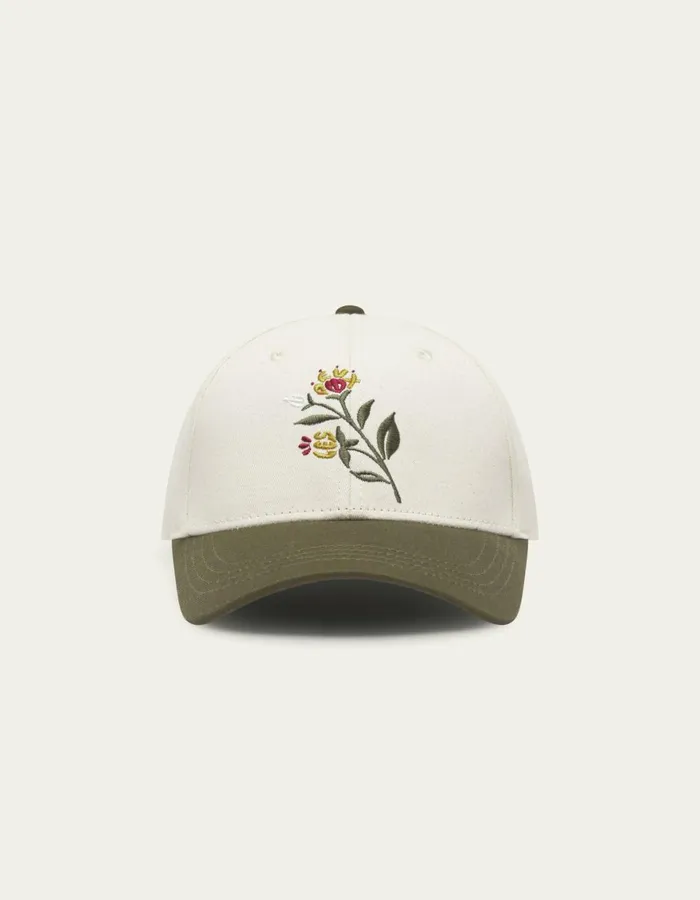 CapsHats Men Les Deux Les Deux Flower Baseball Cap 8211 IvoryOlive Night