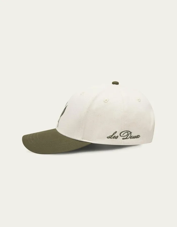 CapsHats Men Les Deux Les Deux Flower Baseball Cap 8211 IvoryOlive Night