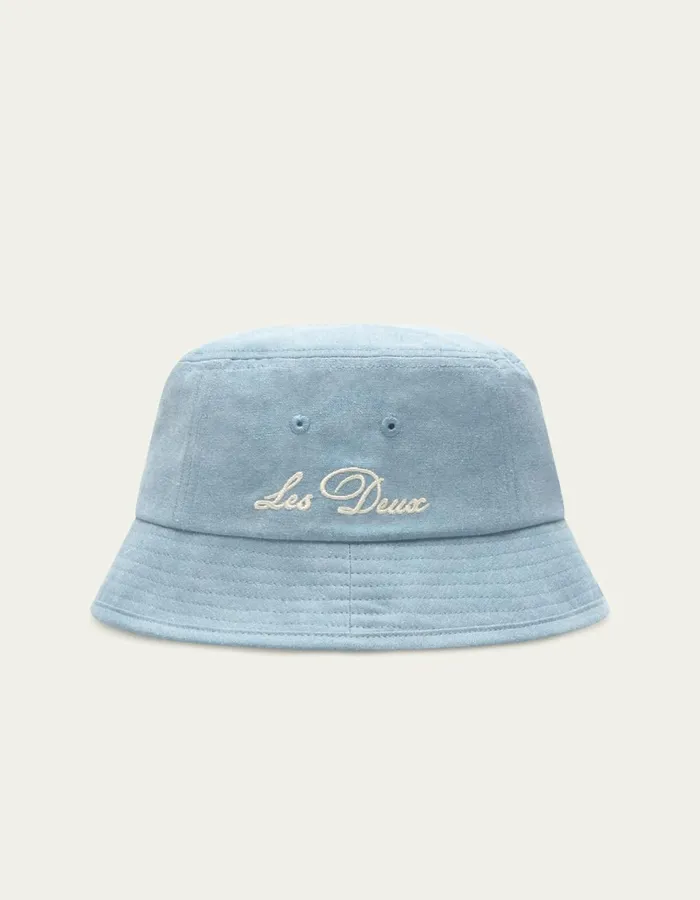 CapsHats Men Les Deux Washed Bucket Hat 8211 Washed Denim Blue