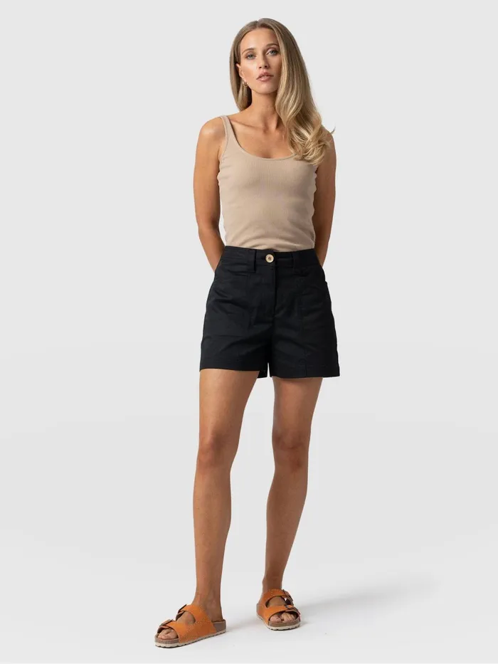 Cargo Short 8211 Black Black Women Saint And Sofia Shorts