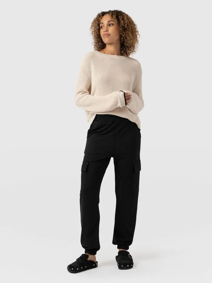Cargo Tapered Pant 8211 Black Black Women Saint And Sofia Pants