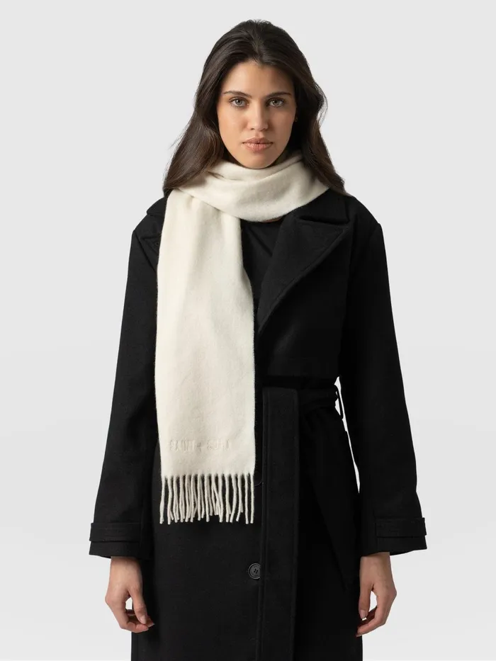 Cashmere Scarf 8211 Cream Cream Women Saint And Sofia Scarves and Hats