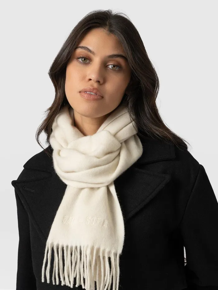 Cashmere Scarf 8211 Cream Cream Women Saint And Sofia Scarves and Hats