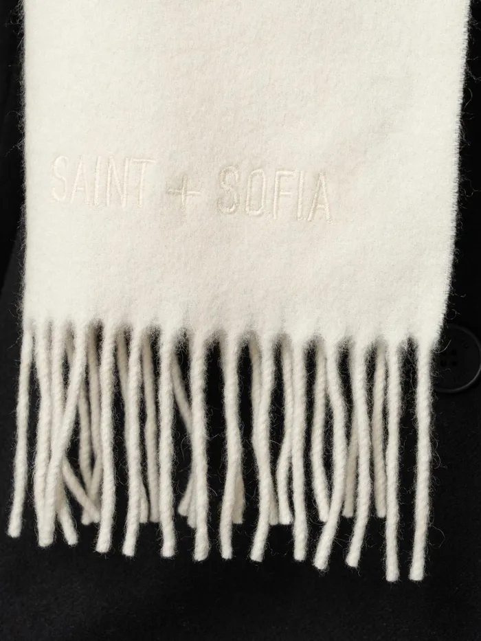 Cashmere Scarf 8211 Cream Cream Women Saint And Sofia Scarves and Hats