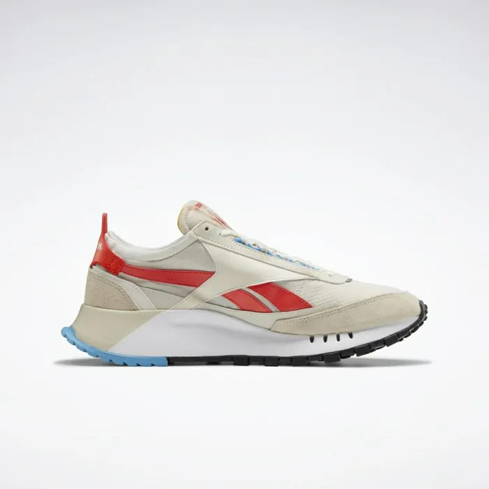 Casual Shoes MensWomens Reebok Classic Leather Legacy Shoes Alabaster Chalk Laser Red