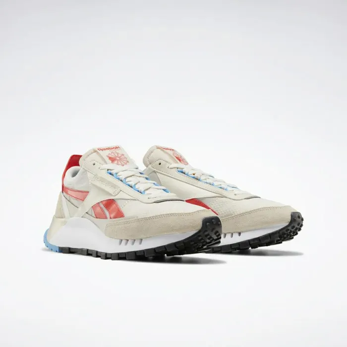 Casual Shoes MensWomens Reebok Classic Leather Legacy Shoes Alabaster Chalk Laser Red