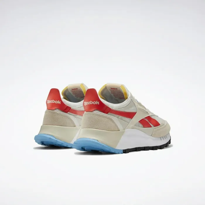 Casual Shoes MensWomens Reebok Classic Leather Legacy Shoes Alabaster Chalk Laser Red