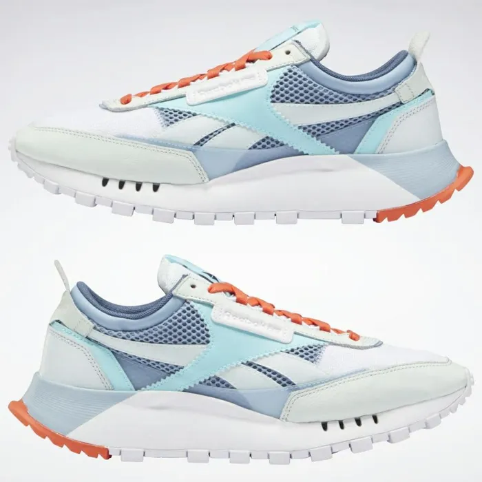 Casual Shoes MensWomens Reebok Classic Leather Legacy Shoes Chalk Blue Digital Glow Aqua Dust