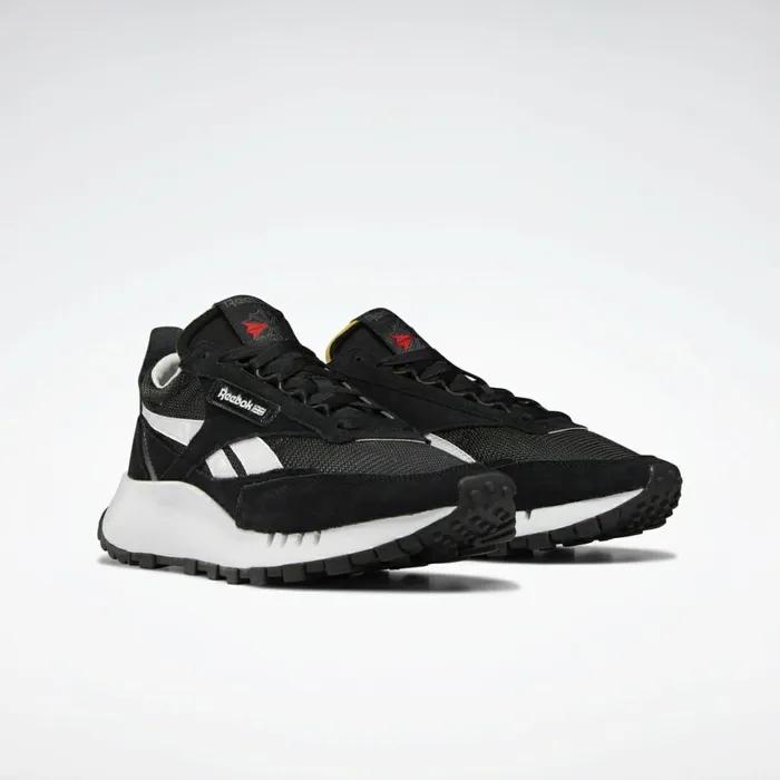 Casual Shoes MensWomens Reebok Classic Leather Legacy Shoes Core Black Cold Grey 7 Vector Red