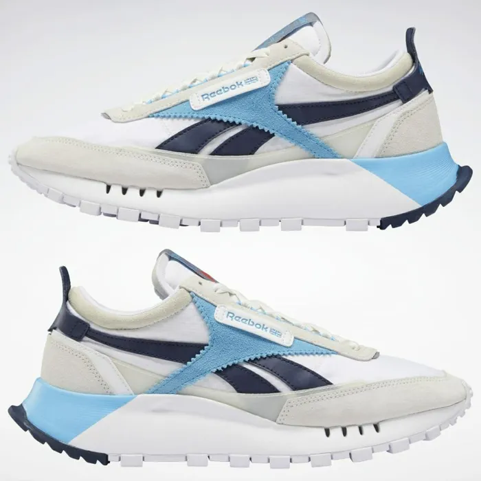 Casual Shoes MensWomens Reebok Classic Leather Legacy Shoes Ftwr White Chalk Vector Navy