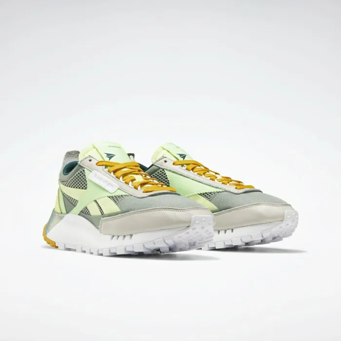 Casual Shoes MensWomens Reebok Classic Leather Legacy Shoes Harmony Green Neon Mint Sand Stone