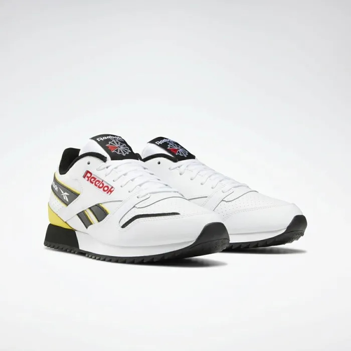 Casual Shoes MensWomens Reebok Classic Leather Ripple Shoes White Black Primal Red