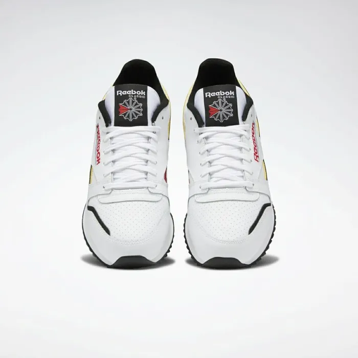 Casual Shoes MensWomens Reebok Classic Leather Ripple Shoes White Black Primal Red