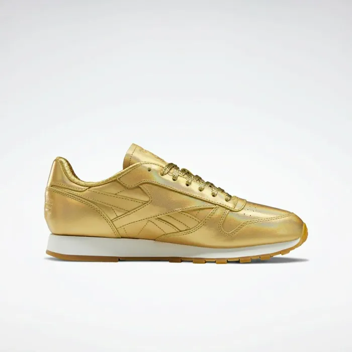 Casual Shoes MensWomens Reebok Classic Leather Shoes Gold Met Gold Met Gold Met