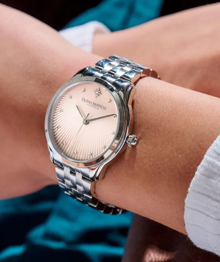 Celestial Watches Women Olivia Burton 36mm Starlight Blush and Silver Bracelet Watch