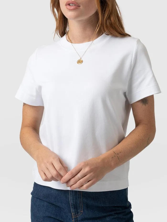 Chelsea Crew Neck Tee 8211 White White Women Saint And Sofia TShirts and Tanks