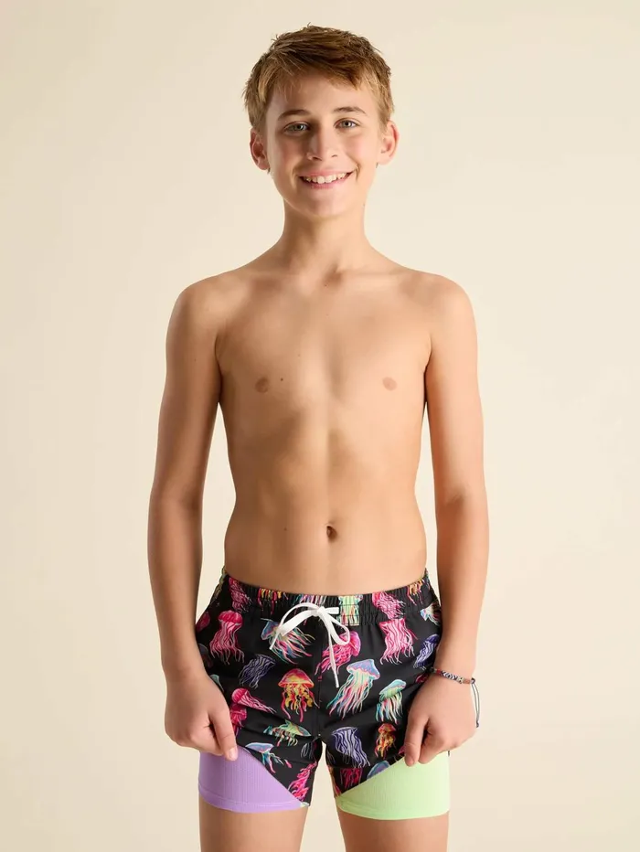 Chubbies Boys XsXl Swim The Don039t Be Jellies Black Jellyfishlime Liner