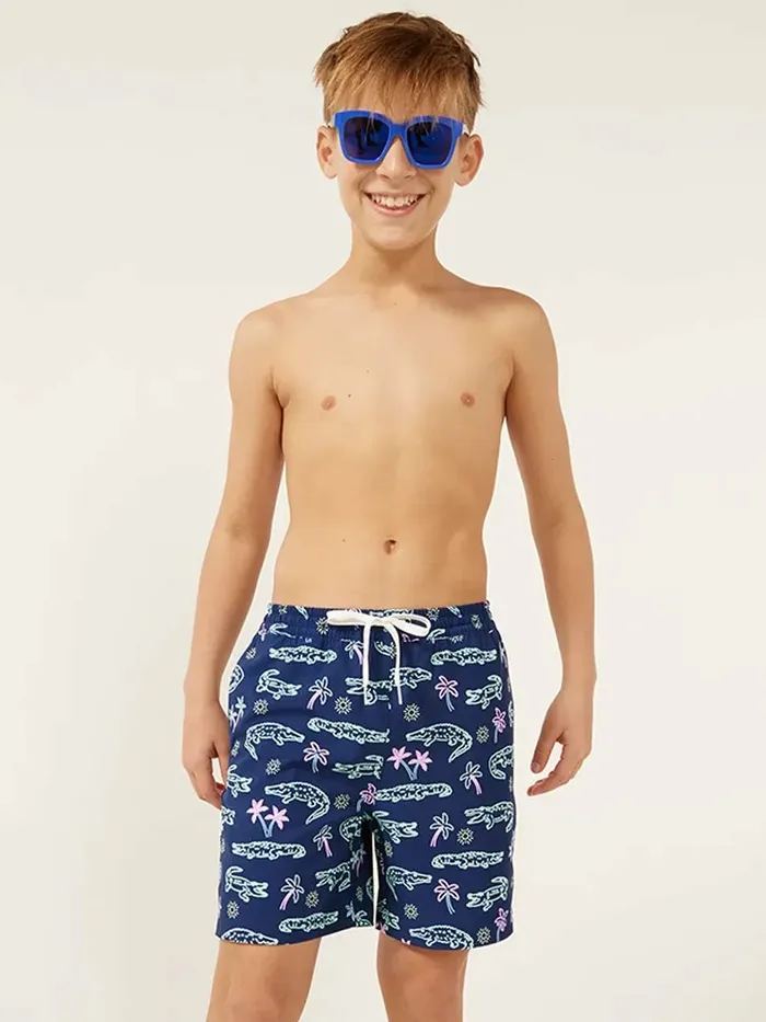Chubbies Boys XsXl Swim The Neon Glades Navy Alligator Palms
