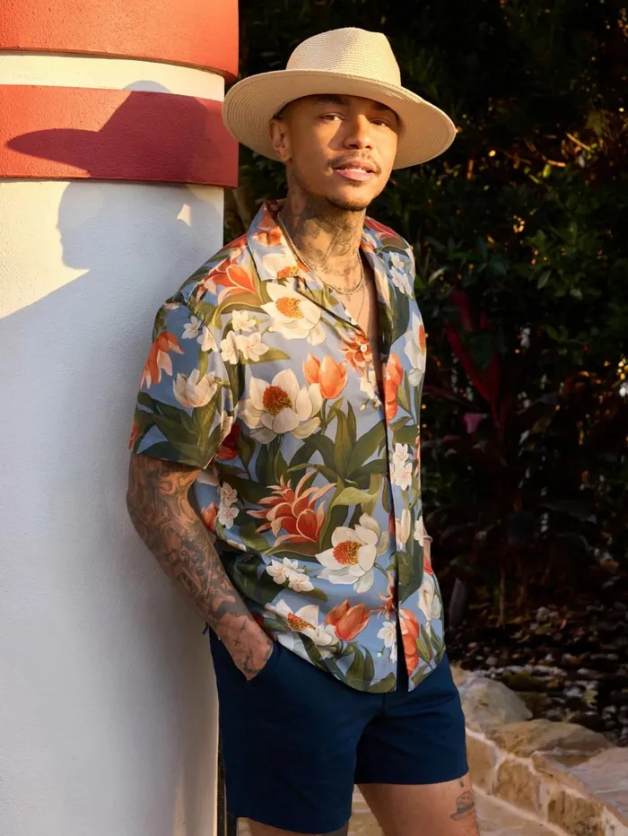 Chubbies Button Ups Men The Georgia039s On My Mind Light Dusty Blue Floral