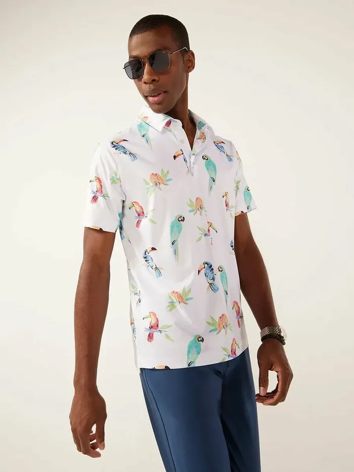 Chubbies Polos Men The Dude Where039s Macaw White Parrots